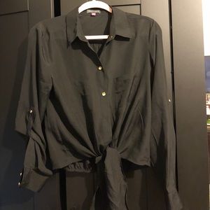 Vince Camuto Button Down Long Sleeves Black